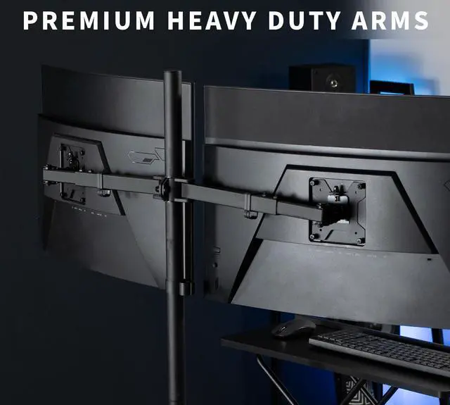 Alt view image 3 of 8 - VIVO Telescoping Dual Ultrawide 27" to 38" LCD Monitor Desk Mount Stand with Extra Tall Pole (STAND-TS38C-T)