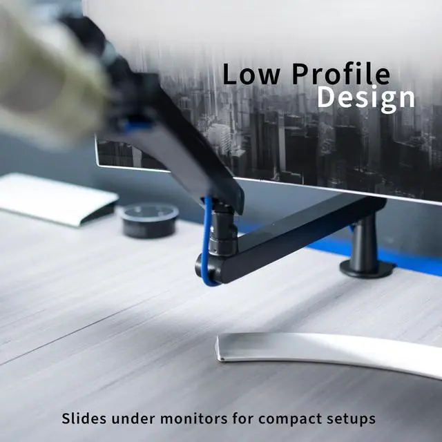 Alt view image 4 of 7 - VIVO Clamp-on Low Profile Height Adjustable Heavy Duty Microphone Desk Mount