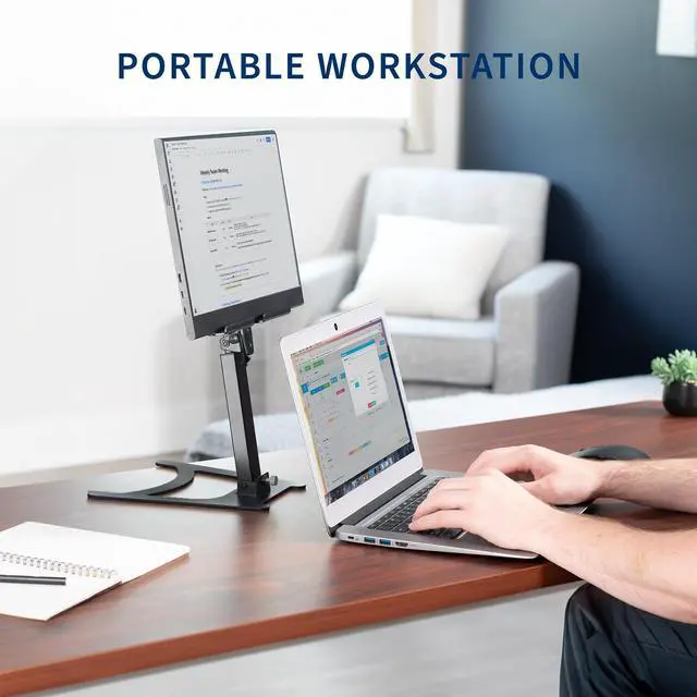 Alt view image 2 of 7 - VIVO Black 15.6 inch Portable Monitor and Tablet Desktop Stand