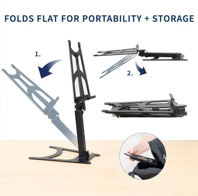 Alt view image 6 of 7 - VIVO Black 15.6 inch Portable Monitor and Tablet Desktop Stand