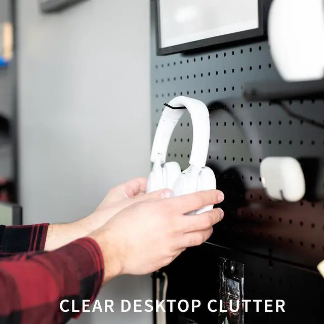 Alt view image 6 of 7 - VIVO Black Steel Wall Mounted 48" x 32" Pegboard (3 Panel System)