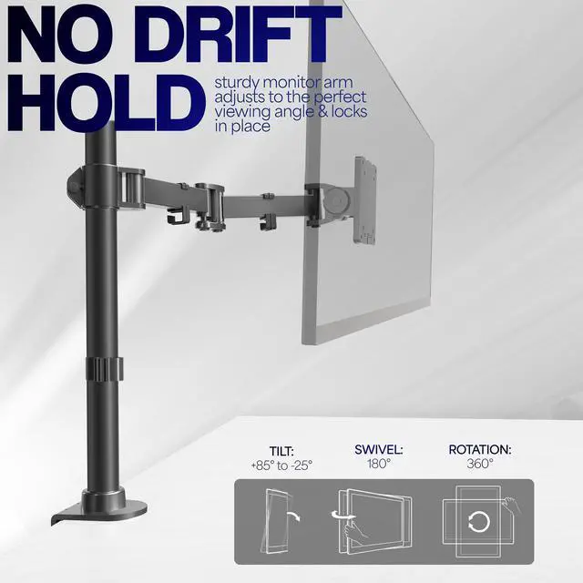 Alt view image 4 of 7 - VIVO Single Ultrawide Monitor Desk Mount Stand for Computer Screens up to 49"