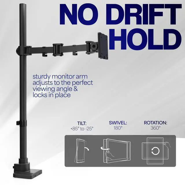 Alt view image 3 of 7 - VIVO Single Ultrawide Monitor Extra Tall Desk Mount for Computer Screens to 49"