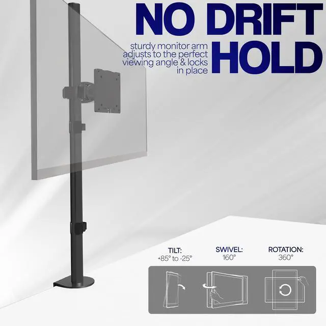 Alt view image 5 of 7 - VIVO Single Ultrawide Monitor Tall Desk Mount, Fits Computer Screens up to 49"