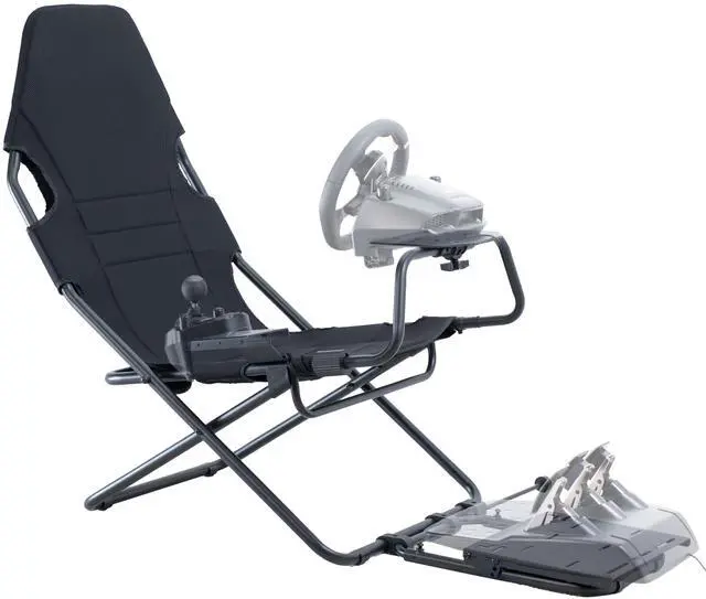 Main image of VIVO Black Folding Racing Simulator Cockpit w/ Wheel Stand, Pedal Mount, & More