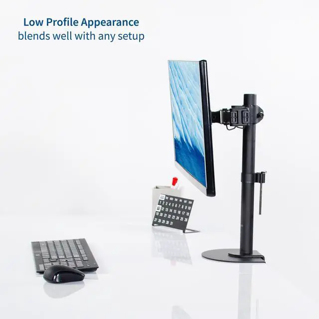 Alt view image 4 of 7 - VIVO Pneumatic Quad Ultrawide Computer Monitor Desk Mount for Screens upto 49"