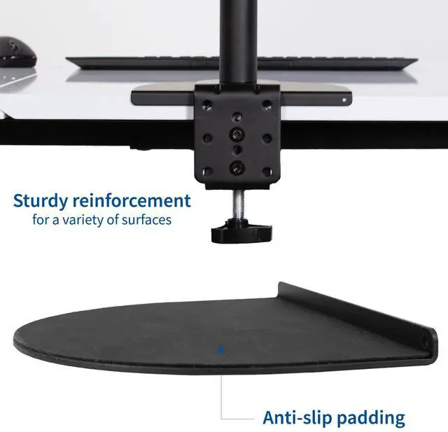 Alt view image 3 of 7 - VIVO Pneumatic Quad Ultrawide Computer Monitor Desk Mount for Screens upto 49"