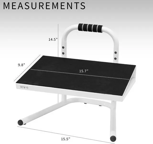 Alt view image 3 of 7 - VIVO White Ergonomic Height Adjustable Standing Foot Rest Relief Platform