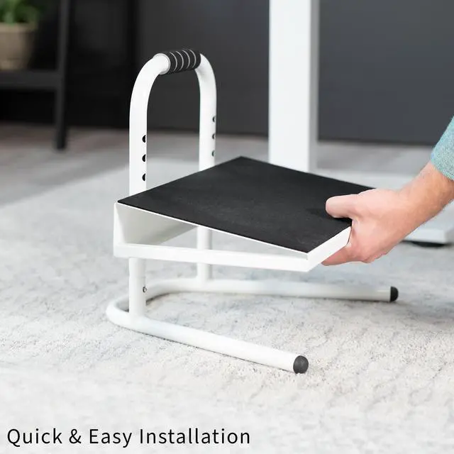 Alt view image 6 of 7 - VIVO White Ergonomic Height Adjustable Standing Foot Rest Relief Platform