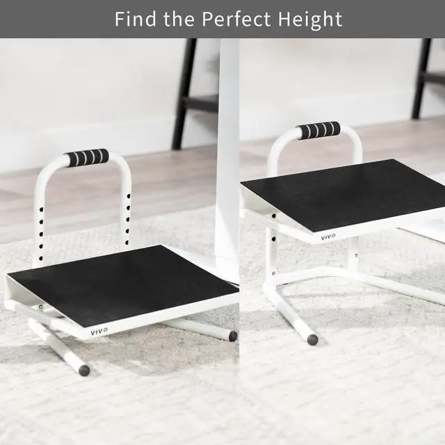 Alt view image 7 of 7 - VIVO White Ergonomic Height Adjustable Standing Foot Rest Relief Platform