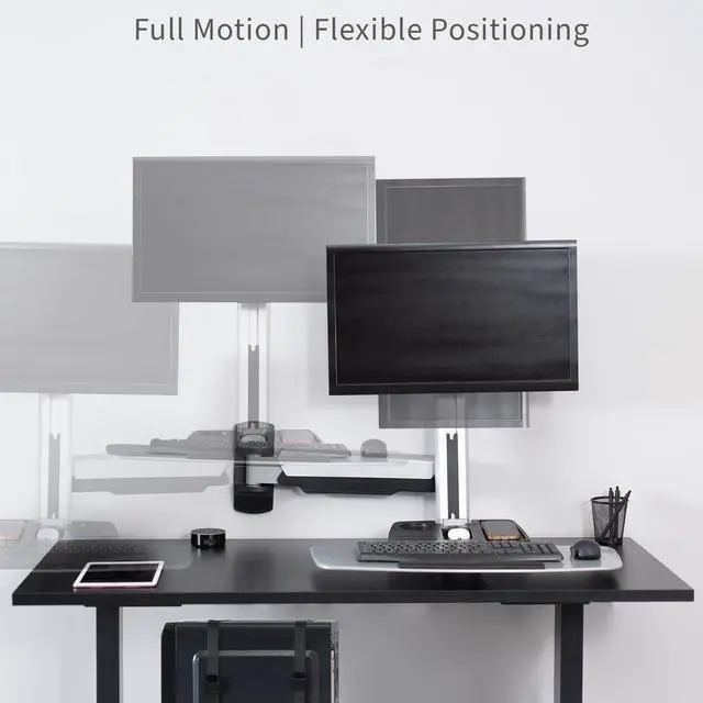 Alt view image 7 of 7 - VIVO Single Monitor & Keyboard Counterbalance Sit-Stand Wall Mount | Standing Transition Workstation (STAND-SIT1W)