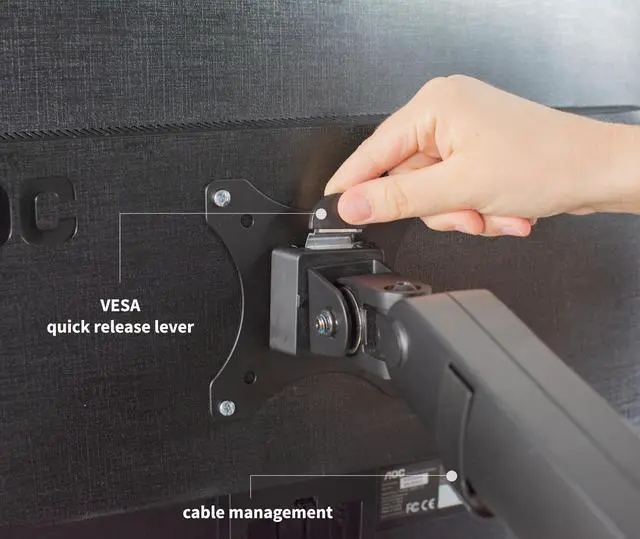 Alt view image 7 of 7 - VIVO Premium Aluminum Single Monitor Arm Desk Mount Stand with USB Ports