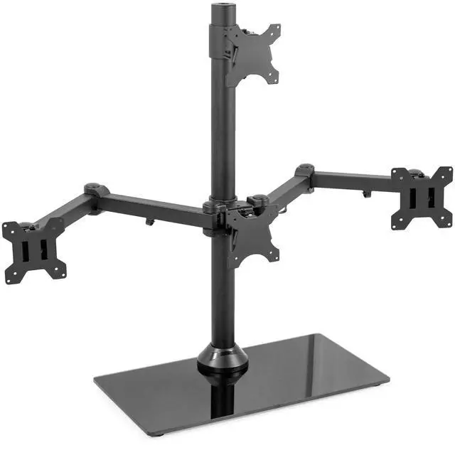 Main image of VIVO Steel Quad Freestanding 3 + 1 Monitor Mount | 4 Screens up to 24"