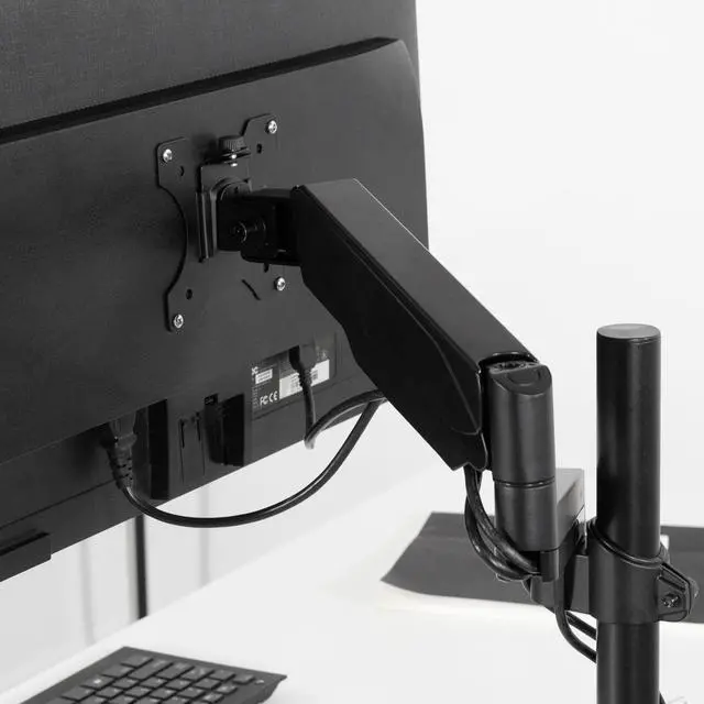 Alt view image 4 of 7 - VIVO Fully Adjustable Single Pneumatic Monitor Arm for Desk Mount Stand, Fits 1 Screen up to 32 inches (PT-SD-AM01K)