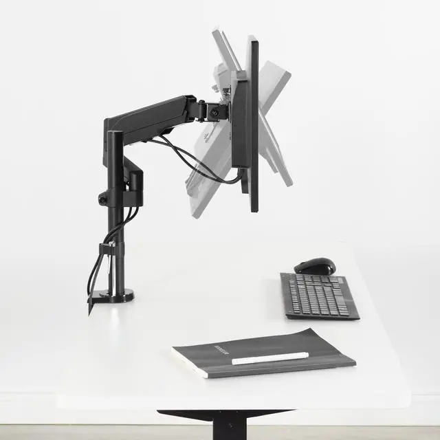 Alt view image 7 of 7 - VIVO Fully Adjustable Single Pneumatic Monitor Arm for Desk Mount Stand, Fits 1 Screen up to 32 inches (PT-SD-AM01K)