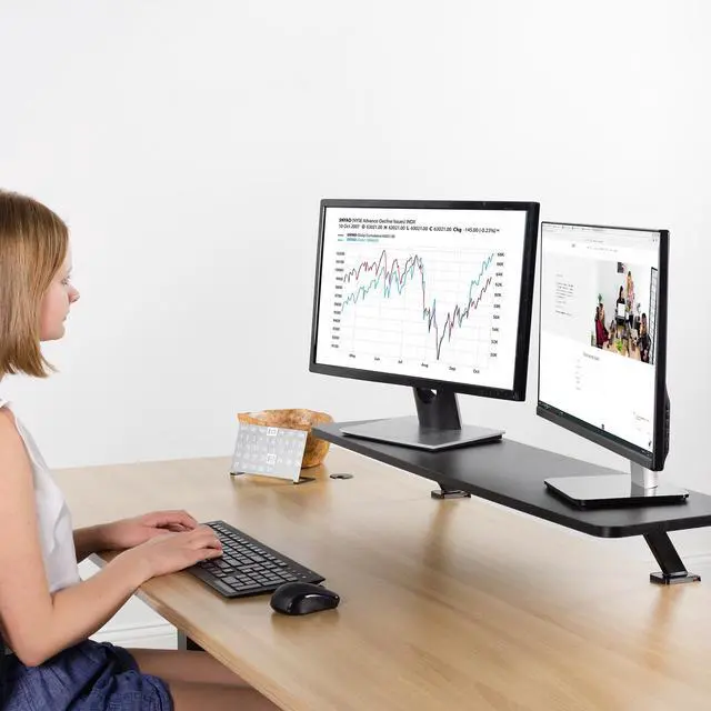 Alt view image 5 of 7 - VIVO Black Clamp-on Large 40" Desk Shelf | Monitor Laptop Riser Desk Organizer