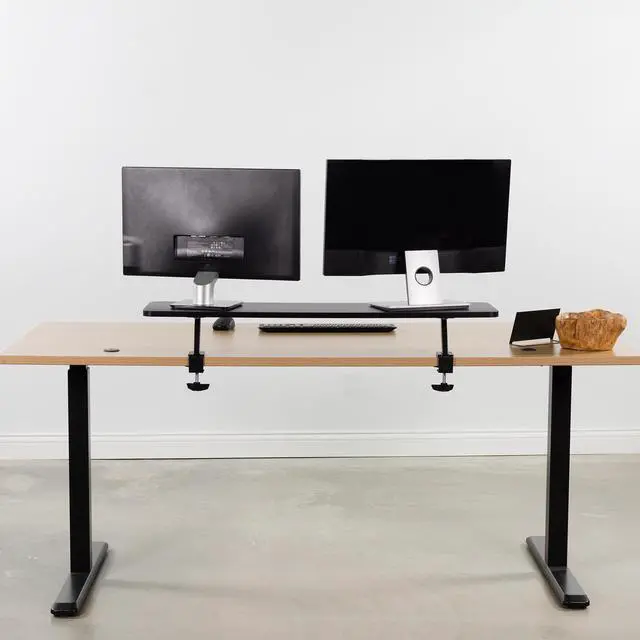 Alt view image 6 of 7 - VIVO Black Clamp-on Large 40" Desk Shelf | Monitor Laptop Riser Desk Organizer
