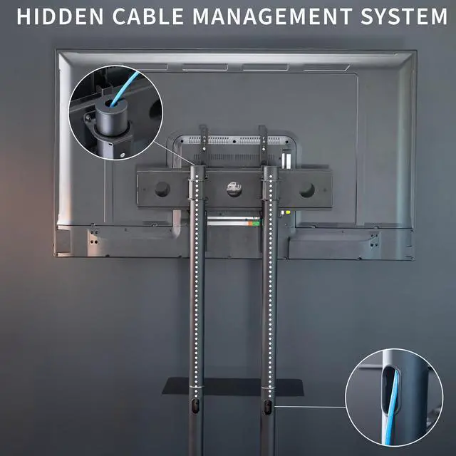 Alt view image 5 of 7 - VIVO Mobile TV Cart for 32" to 83" LCD LED Plasma Flat Panel Stand w/Wheels