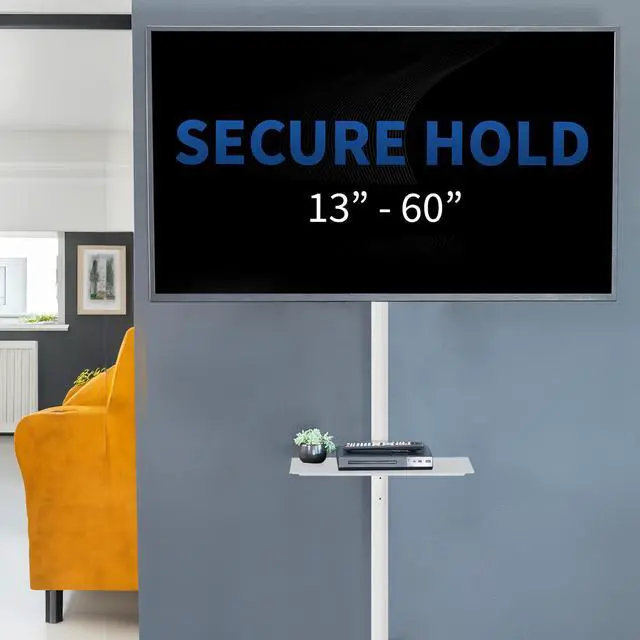 Alt view image 4 of 7 - VIVO White Mobile TV Cart for 13" to 60" LCD LED Flat Panel | Stand with Wheels