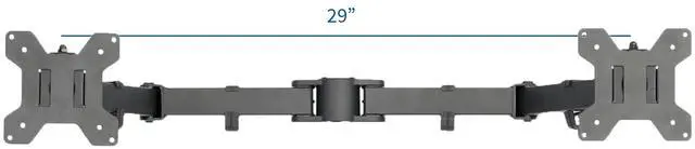 Alt view image 2 of 4 - VIVO Black Adjustable Dual Monitor Arm for Desk Mount Stand | Double Monitor Arm for 2 Screens up to 27" (PT-SD-AM02A)