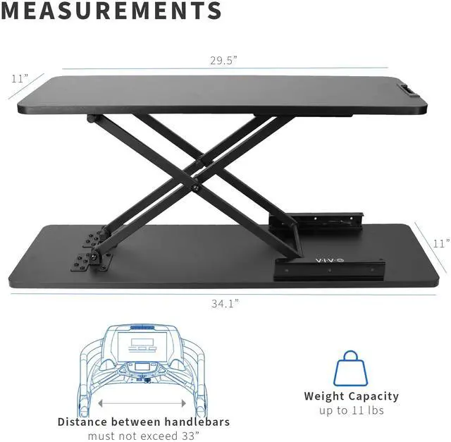 Alt view image 3 of 7 - VIVO Height Adjustable Laptop Treadmill Desktop Riser, Ergonomic Notebook Stand Workstation for Treadmills (STAND-TDML3)