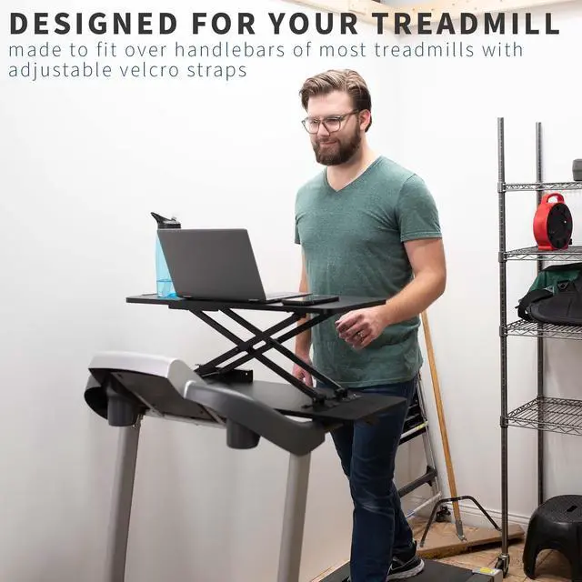 Alt view image 7 of 7 - VIVO Height Adjustable Laptop Treadmill Desktop Riser, Ergonomic Notebook Stand Workstation for Treadmills (STAND-TDML3)