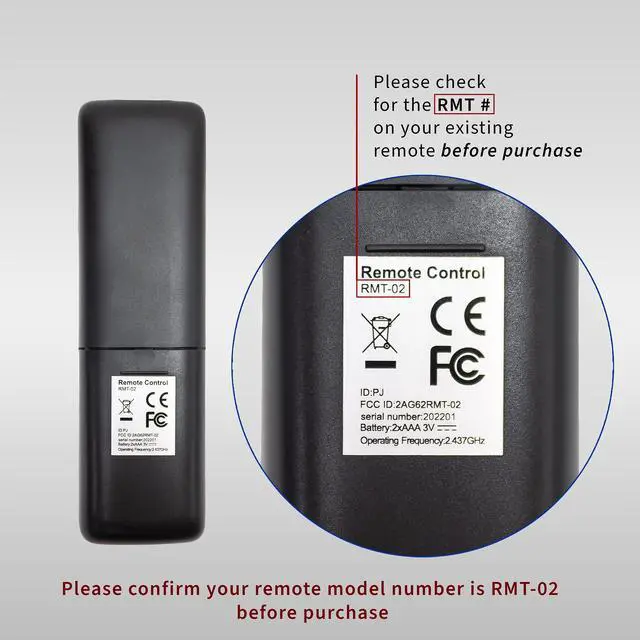 Alt view image 2 of 2 - VIVO Spare RF Remote for Compatible Electric Motorized TV Mounts, 2 Memory Settings, Batteries Not Included (PT-RT-70)