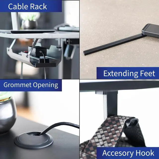 Alt view image 6 of 7 - VIVO Black Electric 47 x 47 Corner Stand Up Desk, Height Adjustable L-Shaped Workstation (DESK-E1L94B)
