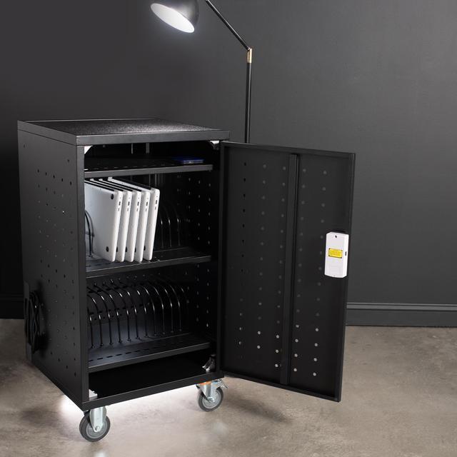 Alt view image 2 of 7 - VIVO 30-Bay Locking Laptop and Tablet Charging Station Cart, Digital Keypad Lock, RFID Tag Compatible, Black, CART-LAPC1
