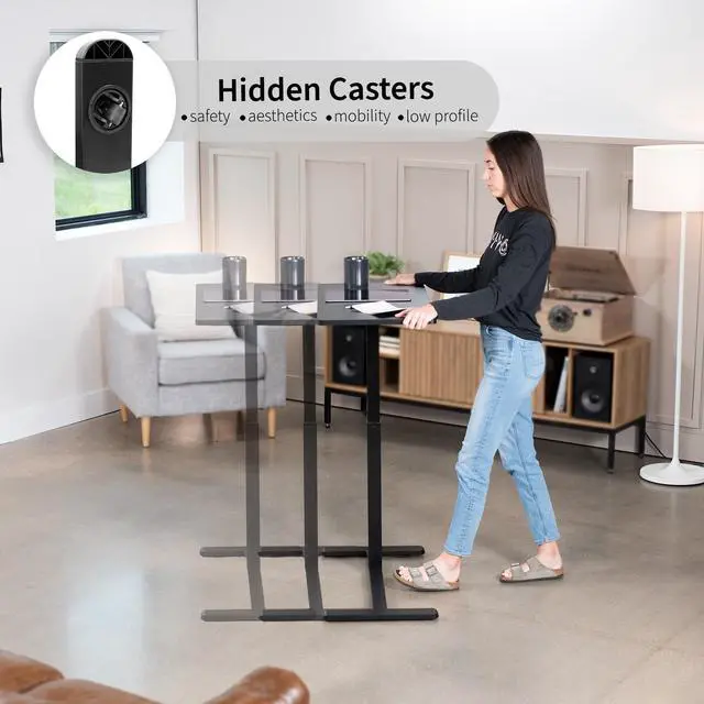 Alt view image 7 of 7 - VIVO Pneumatic 32" x 16" Over Sofa Laptop Table, Mobile Desktop, Black