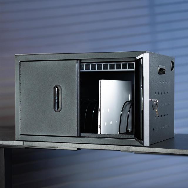 Alt view image 2 of 7 - VIVO Black 16-Bay Locking Laptop and Tablet Charging Station, Fits up to 14 inch Laptops (CART-LAPC2)