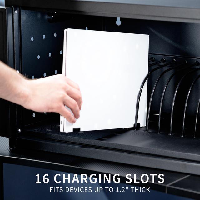 Alt view image 6 of 7 - VIVO Black 16-Bay Locking Laptop and Tablet Charging Station, Fits up to 14 inch Laptops (CART-LAPC2)