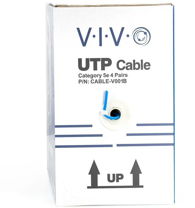 Alt view image 7 of 8 - VIVO 1,000ft Blue bulk Cat5e LAN Ethernet Cable Wire UTP Pull Box 1000 ft Cat-5e