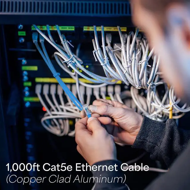 Alt view image 3 of 8 - VIVO 1,000ft Blue bulk Cat5e LAN Ethernet Cable Wire UTP Pull Box 1000 ft Cat-5e