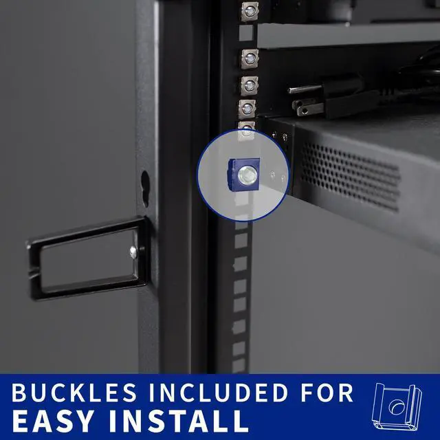 Alt view image 6 of 7 - VIVO 12U 19" Open Frame Adjustable Server Rack, 4 Post Mobile Data Holder (CART-SR12U)