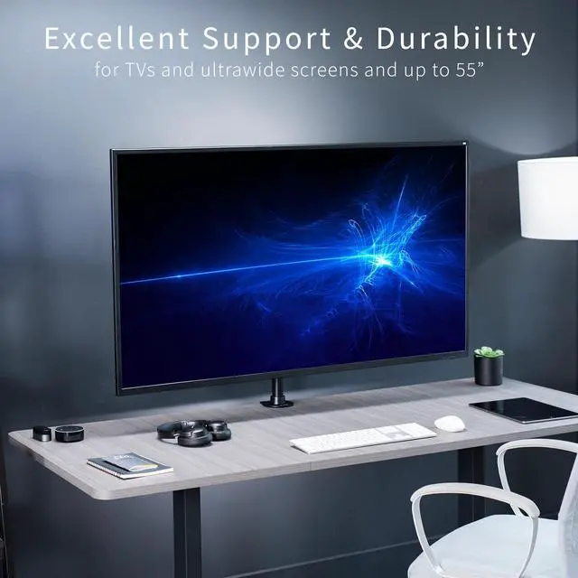 Alt view image 2 of 8 - VIVO Ultra Wide Screen TV Desk Mount up to 55" Full Motion Television Stand