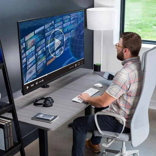 Alt view image 4 of 8 - VIVO Ultra Wide Screen TV Desk Mount up to 55" Full Motion Television Stand