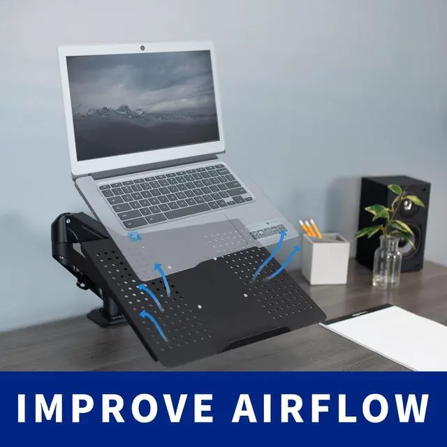 Alt view image 6 of 7 - VIVO Laptop Notebook up to 17" Steel Tray Platform (Tray Only) for VESA Mount Stand | Fits 100 mm Plate Holes (STAND-LAP2)