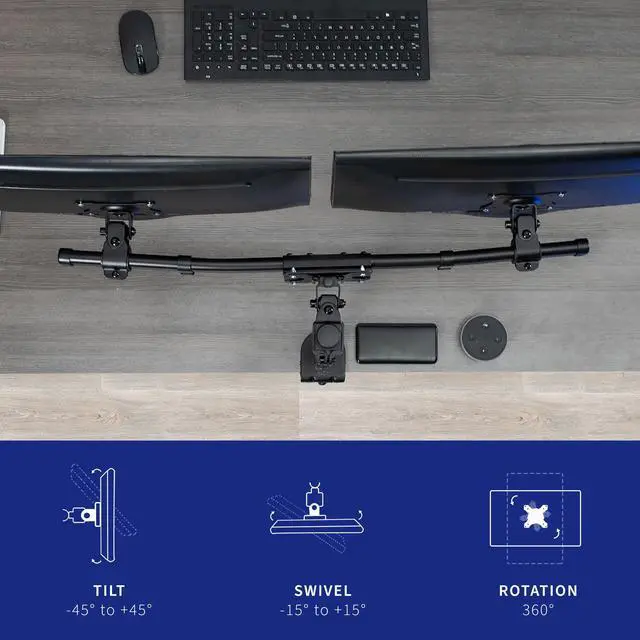 Alt view image 5 of 7 - VIVO Dual VESA Bracket Adapter Horizontal Assembly Mount, 2 Monitor Screens up to 27" (MOUNT-VW02A)