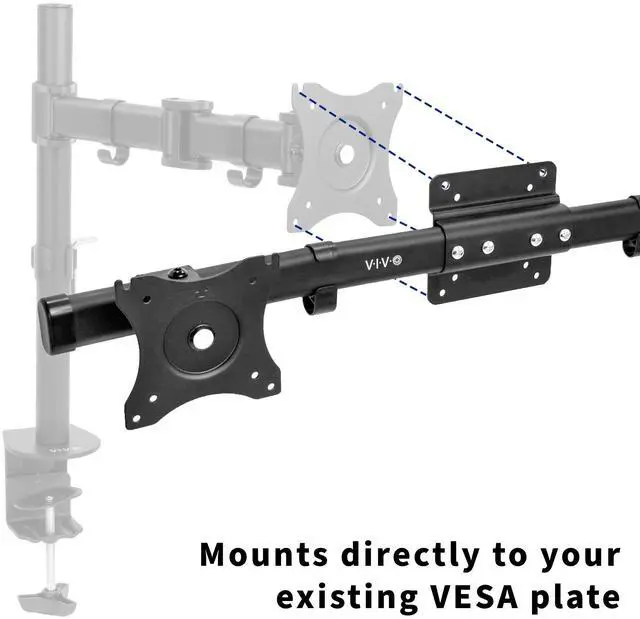 Alt view image 4 of 7 - VIVO Dual VESA Bracket Adapter Horizontal Assembly Mount, 2 Monitor Screens up to 27" (MOUNT-VW02A)
