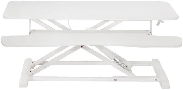 Main image of VIVO White Height Adjustable 36" Standing Desk Monitor Riser, Sit Stand Tabletop