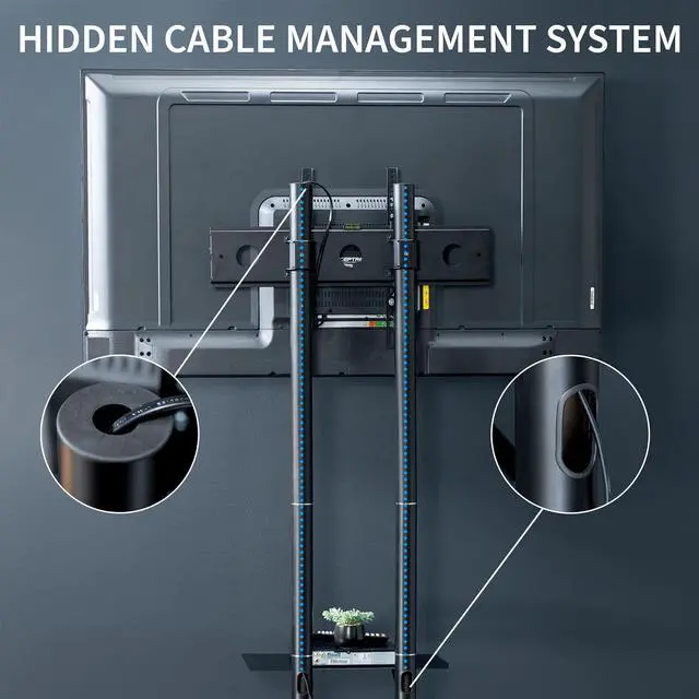 Alt view image 5 of 7 - VIVO Tall Mobile TV Cart for 32" to 83" LCD LED Plasma Flat Panel Stand w/Wheels