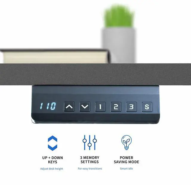 Alt view image 4 of 7 - VIVO Dual Motor 71 x 30 Standing Desk, 1-Piece Black Top, White Frame