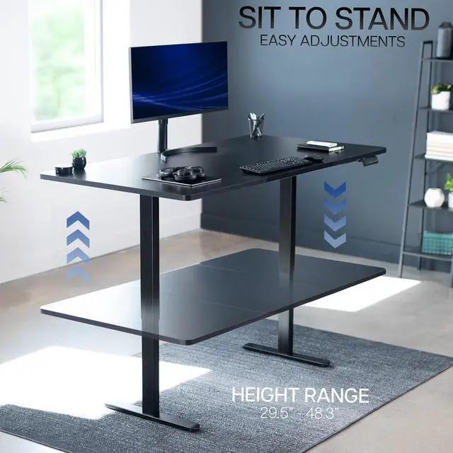 Alt view image 6 of 7 - VIVO Electric Dual Motor 71 x 36 Standing Desk, Black Top, Black Frame