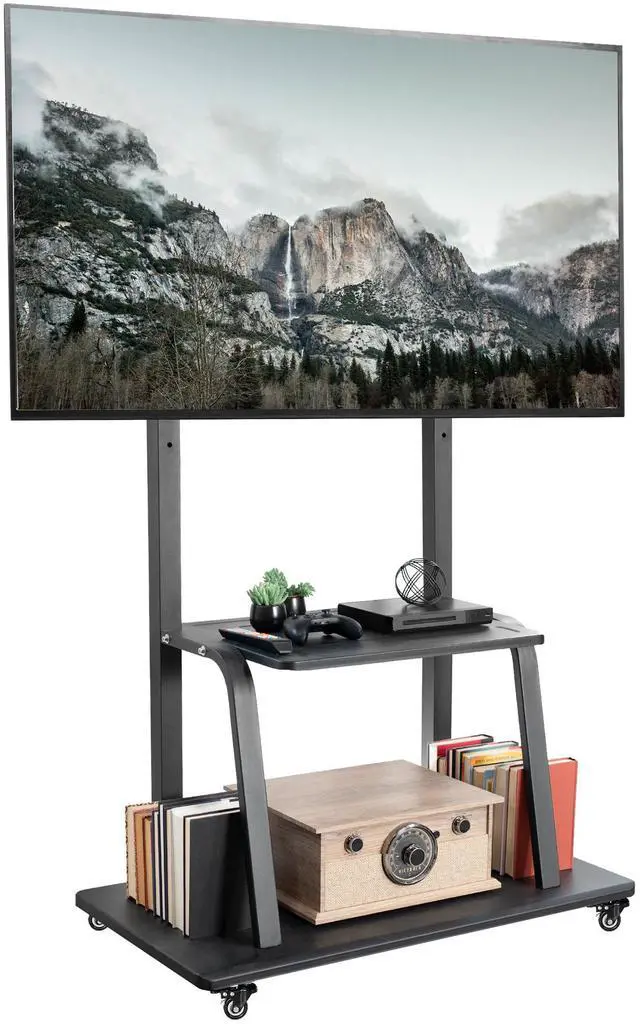 Main image of VIVO Heavy Duty Steel Mobile TV Cart for 42" to 100" Screens w/ Metal AV Shelf