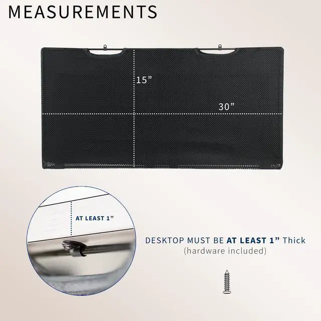 Alt view image 3 of 7 - VIVO Black Under Desk Privacy & Cable Management Sleeve Panel 30" Kit