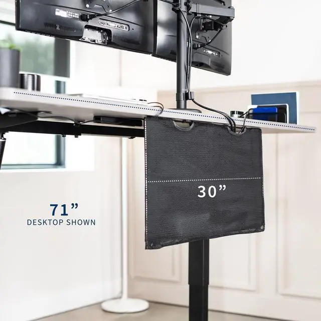 Alt view image 5 of 7 - VIVO Black Under Desk Privacy & Cable Management Sleeve Panel 30" Kit