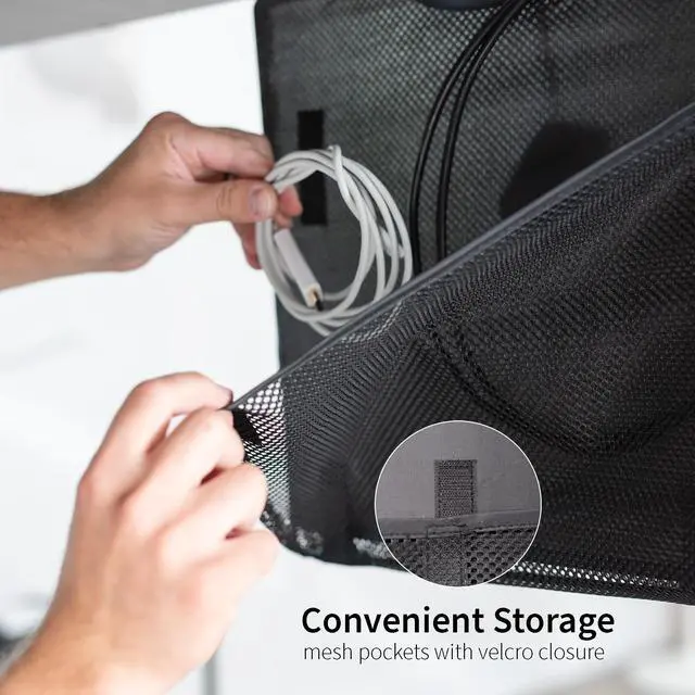 Alt view image 6 of 7 - VIVO Black Under Desk Privacy & Cable Management Sleeve Panel 30" Kit