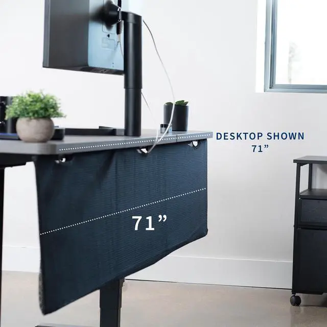 Alt view image 5 of 8 - VIVO Black Under Desk Privacy & Cable Management Organizer Sleeve Wire Hider Panel - 71" Length Kit (DESK-SKIRT-71)
