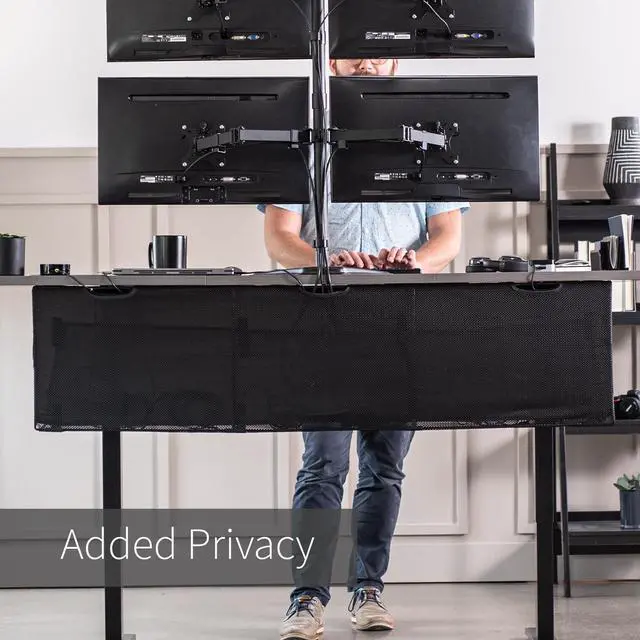 Alt view image 7 of 8 - VIVO Black Under Desk Privacy & Cable Management Organizer Sleeve Wire Hider Panel - 71" Length Kit (DESK-SKIRT-71)